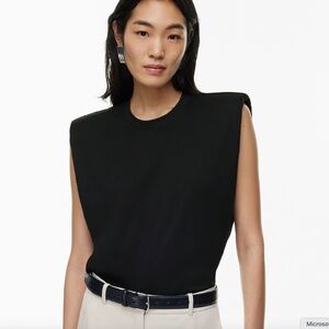 Black Shoulder Pad Tee